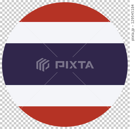 Flag of Thailand isolated in circle shape. Flag of Thailand isolated in circle shape. 129545184