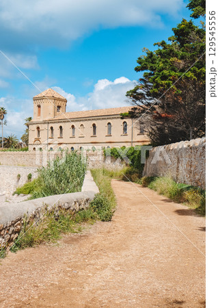 dirt path to Lerins abbey on Saint-Honorat Island 129545556