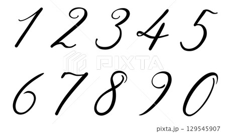 手書きの数字 129545907