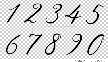 手書きの数字 129545907