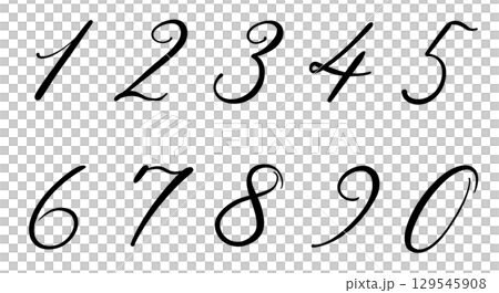 手書きの数字 手書きの数字 129545908