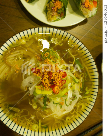 Vietnamese Beef and Pork Noodle Soup. Kalguksu 129546013