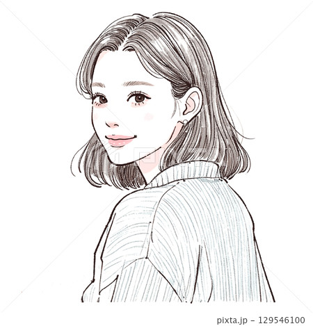 水彩画・手描きの女性・女の子のイラスト素材のイラスト素材