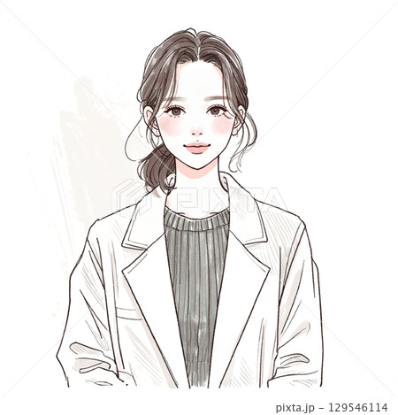 水彩画・手描きの女性・女の子のイラスト素材のイラスト素材