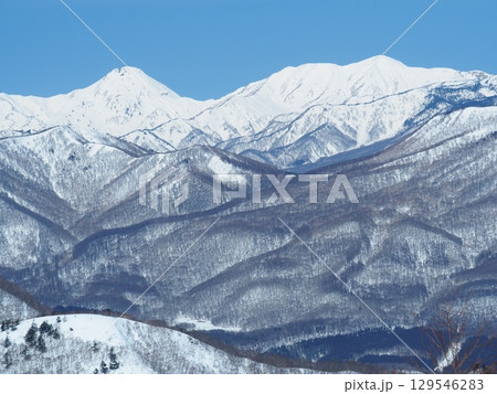 冬の飯縄山から望む火打山・焼山 冬の飯縄山から望む火打山・焼山 129546283