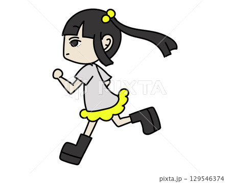 走るツインテールの地雷系女子 走るツインテールの地雷系女子 129546374