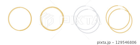 Golden circle frame set. Gold circles frames. Round shiny design element. Vector Golden circle frame set. Gold circles frames. Round shiny design element. Vector 129546806