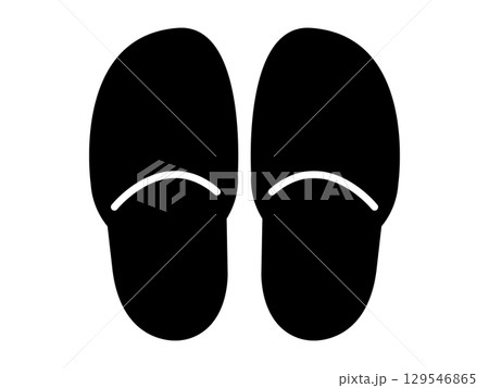 スリッパのアイコン　モノトーン 129546865