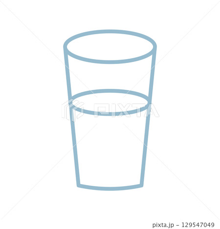 Blue water glass icon for hydration tracking Blue water glass icon for hydration tracking 129547049