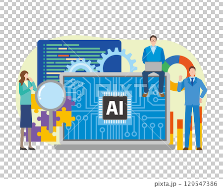 使用人工智慧和計算機的人 使用人工智慧和計算機的人 129547386