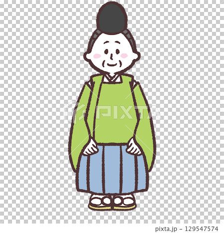 站立的神道教牧師的插圖 129547574