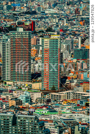 色鮮やかな高層住宅群 色鮮やかな高層住宅群 129547826