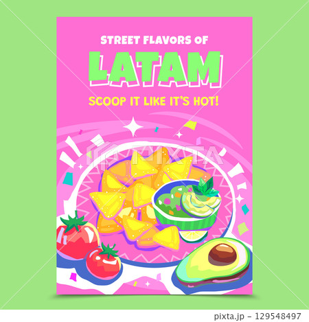 Hand Drawn Flat Traditional Latin American Food and Culinary Culture Poster Hand Drawn Flat Traditional Latin American Food and Culinary Culture Poster 129548497