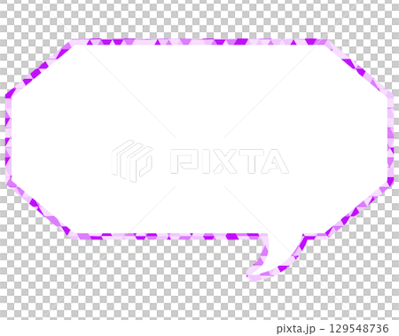 Stained glass style speech bubble, triangular pattern, elongated octagon Stained glass style speech bubble, triangular pattern, elongated octagon 129548736