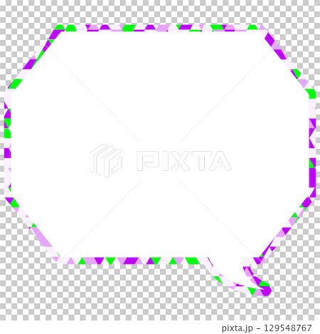 Stained glass style speech bubble, triangular pattern, octagonal shape with corners 129548767