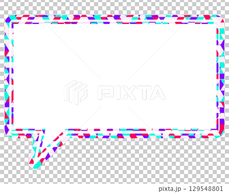 Stained glass style speech bubble, triangle pattern, square Stained glass style speech bubble, triangle pattern, square 129548801