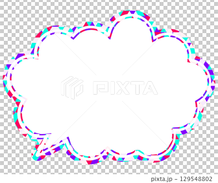 Stained glass style speech bubble, triangular pattern, rounded cloud shape Stained glass style speech bubble, triangular pattern, rounded cloud shape 129548802