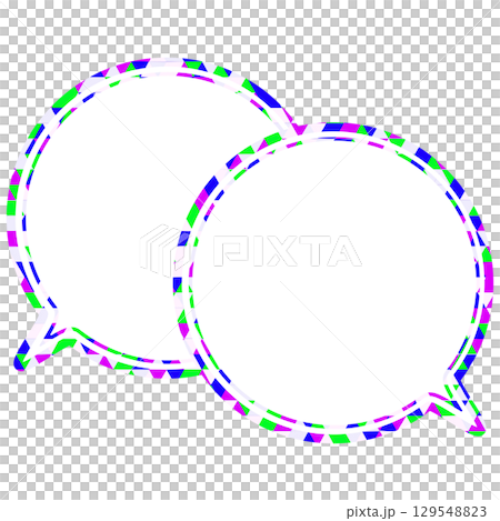 Stained glass style speech bubble, triangular pattern, overlapping conversation Stained glass style speech bubble, triangular pattern, overlapping conversation 129548823