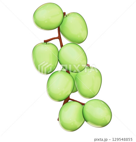 Realistic 3D Indian Jujube Cluster Isolated with Transparent Background 129548855