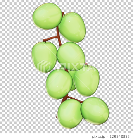 Realistic 3D Indian Jujube Cluster Isolated with Transparent Background 129548855