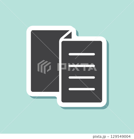 Brochure flyer sticker icon in flat style. Booklet vector illustration on isolated background. Poster sign business concept. 129549004