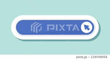 Click here empty banner sticker icon in flat style. Ecommerce vector illustration on isolated background. Shopping button sign business concept. 129549058
