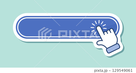 Click here empty banner sticker icon in flat style. Ecommerce vector illustration on isolated background. Shopping button sign business concept. Click here empty banner sticker icon in flat style. Ecommerce vector illustration on isolated background. Shopping button sign business concept. 129549061