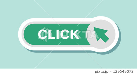 Click here banner sticker icon in flat style. Ecommerce vector illustration on isolated background. Shopping button sign business concept. Click here banner sticker icon in flat style. Ecommerce vector illustration on isolated background. Shopping button sign business concept. 129549072