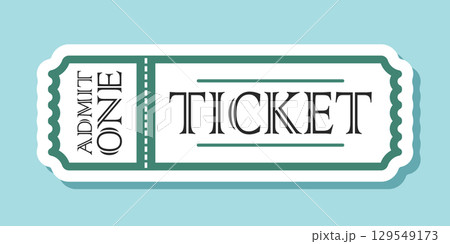 Ticket sticker icon in flat style. Coupon vector illustration on isolated background. Voucher sign business concept. 129549173