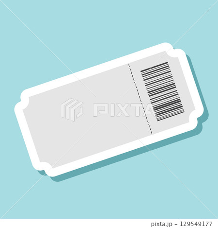 Ticket sticker icon in flat style. Coupon vector illustration on isolated background. Voucher sign business concept. 129549177