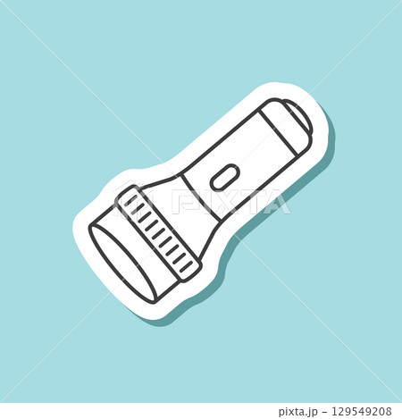 Flashlight sticker icon in line flat style....のイラスト素材 [129549208] - PIXTA