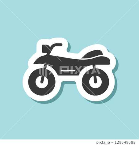 Atv sticker icon in flat style. Quad bike vector illustration on isolated background. Transport sign business concept. 129549388