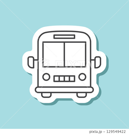Bus sticker icon in line stroke flat style. Autobus vector illustration on isolated background. Transport sign business concept. 129549422