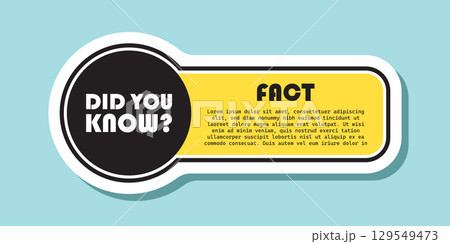 Did you know sticker icon in flat style. Banner interesting facts vector illustration on white isolated background. Explanation sign business concept. 129549473