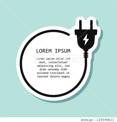 Electric socket sticker icon in flat style. Connection and disconnection vector illustration on isolated background. Wire adapter sign business concept. Electric socket sticker icon in flat style. Connection and disconnection vector illustration on isolated background. Wire adapter sign business concept. 129549621