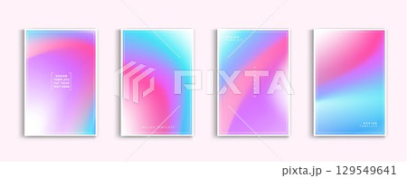 Gradient backgrounds vector set. soft tender orange, red, white and blue colours abstract background for app, web design, webpages, banners, greeting cards. vector design. 129549641