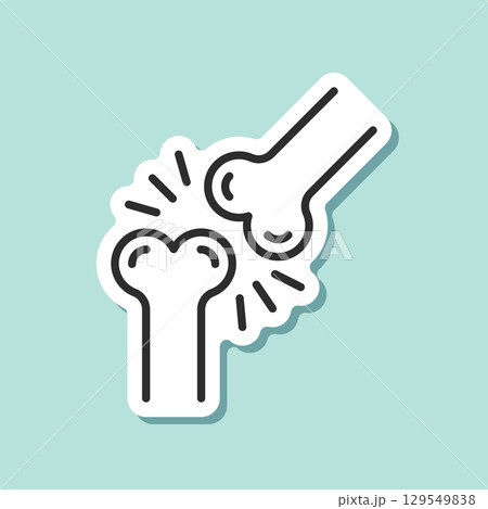 Dog bone sticker icon in flat style. Human skeleton vector illustration on isolated background. Healthy orthopedic sign business concept. 129549838