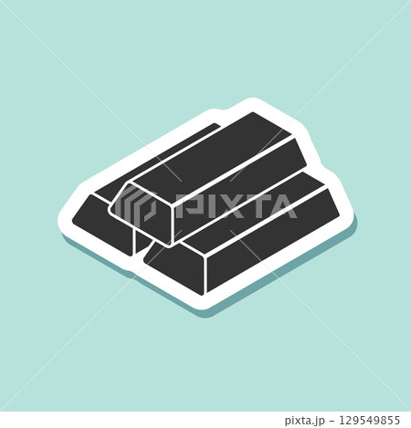Gold bar stack sticker icon in flat style. Golden ingot vector illustration on isolated background. Financial treasure sign business concept. Gold bar stack sticker icon in flat style. Golden ingot vector illustration on isolated background. Financial treasure sign business concept. 129549855