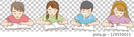 勉強するこどもたち 129550013