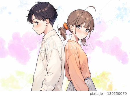 互いに気になる存在の男女 129550079