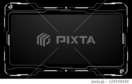 Hud frames white grey user interface elements design modern technology futuristic control panel screen digital hologram window gaming menu touching cyber monitor set on black background vector 129550430