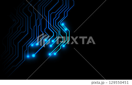 Blue lines circuit cyber technology futuristic on black background vector Blue lines circuit cyber technology futuristic on black background vector 129550451