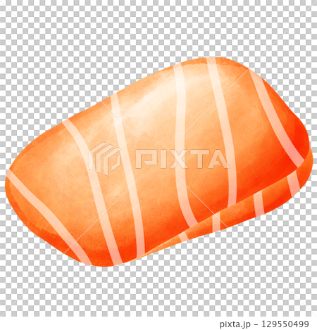 watercolor illustration of a salmon  129550499