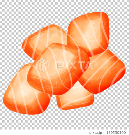 watercolor illustration of a salmon  129550500