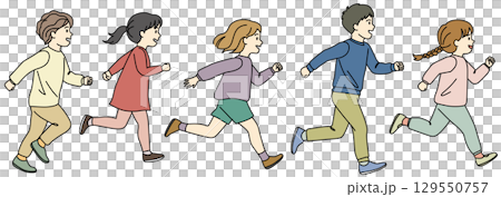 奔跑的孩子插圖集05（彩色） 129550757