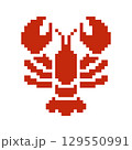 Pixel art 8 bit style of Lobster. For logo, brand design and decoration 129550991