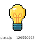 Pixel art 8 bit style of Edison or filament light bulb. Vector illustration 129550992