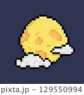 The moon with clouds for Halloween. Pixel 8bit style 129550994