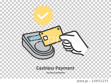 使用信用卡進行無現金支付的插圖 使用信用卡進行無現金支付的插圖 129551275