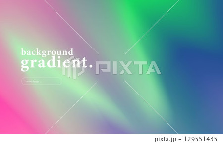 Abstract northern lights gradient background with smooth blend of blue, green, and pink colors. Modern minimal vector for digital design, wallpaper, presentation, and creative technology concepts. 129551435